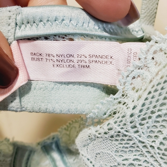 VICTORIA'S SECRET lace Bra green bra size 36D - Picture 6 of 10